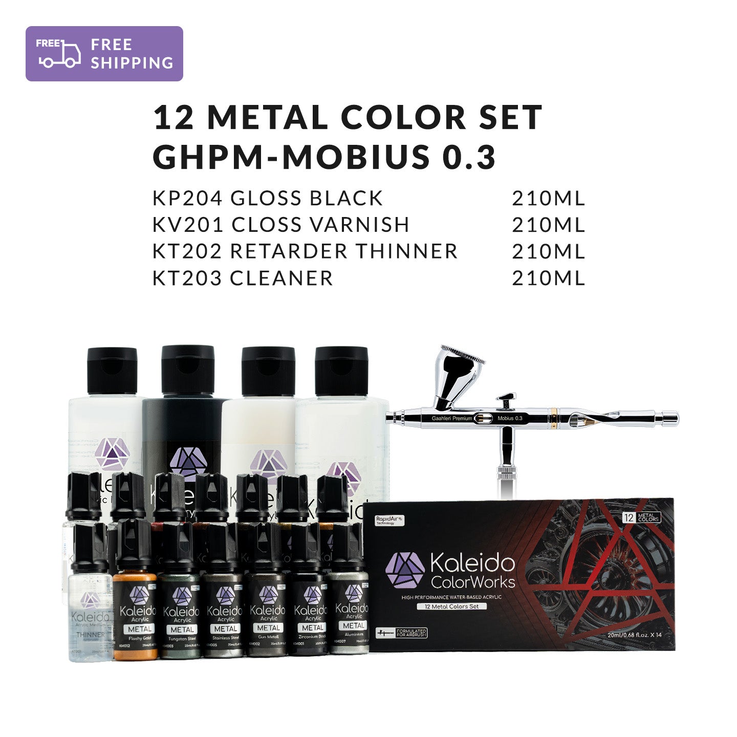 Airbrush and Paints Bundle C