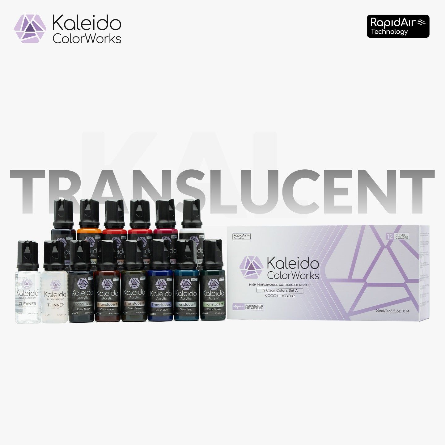 12 Translucent Colors Set