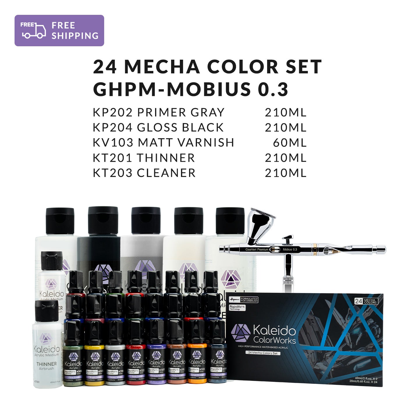 Airbrush and Paints Bundle E