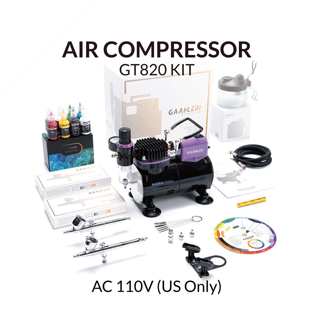 Master Airbrush Multi-Purpose Airbrushing System with 3 Airbrushes, 6 U.S.  Art Supply Primary Acrylic Paint Colors, Cool Running Air Compressor