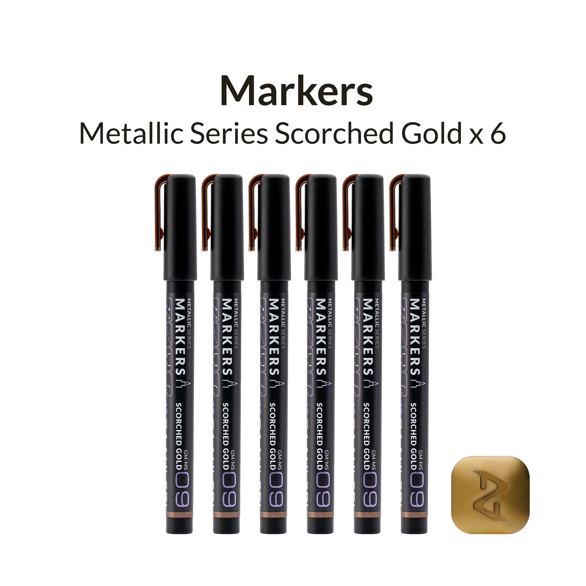 Metallic Series Markers X 6 Scorched Gold