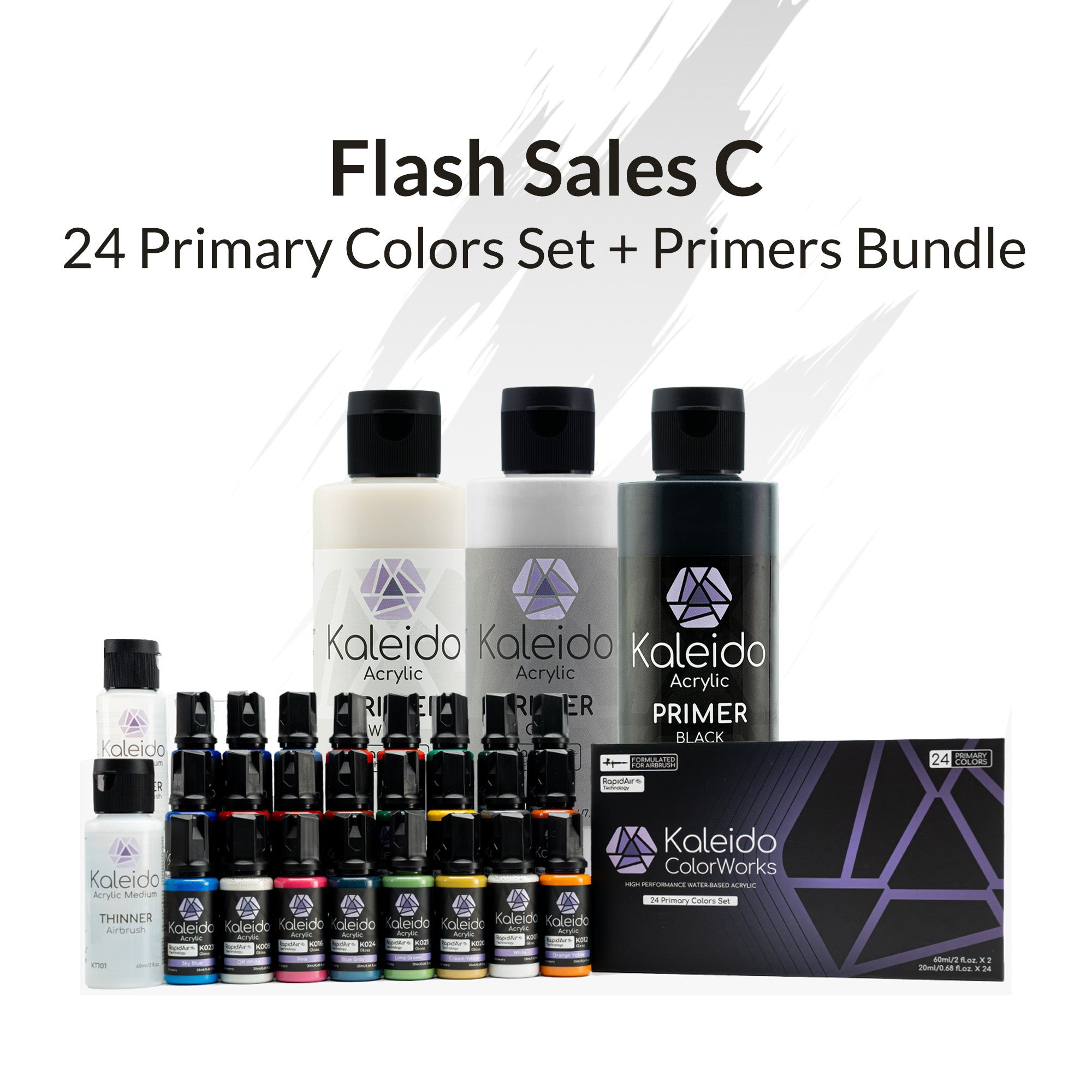 24 Primary Colors Set + Matt Primers Bundle