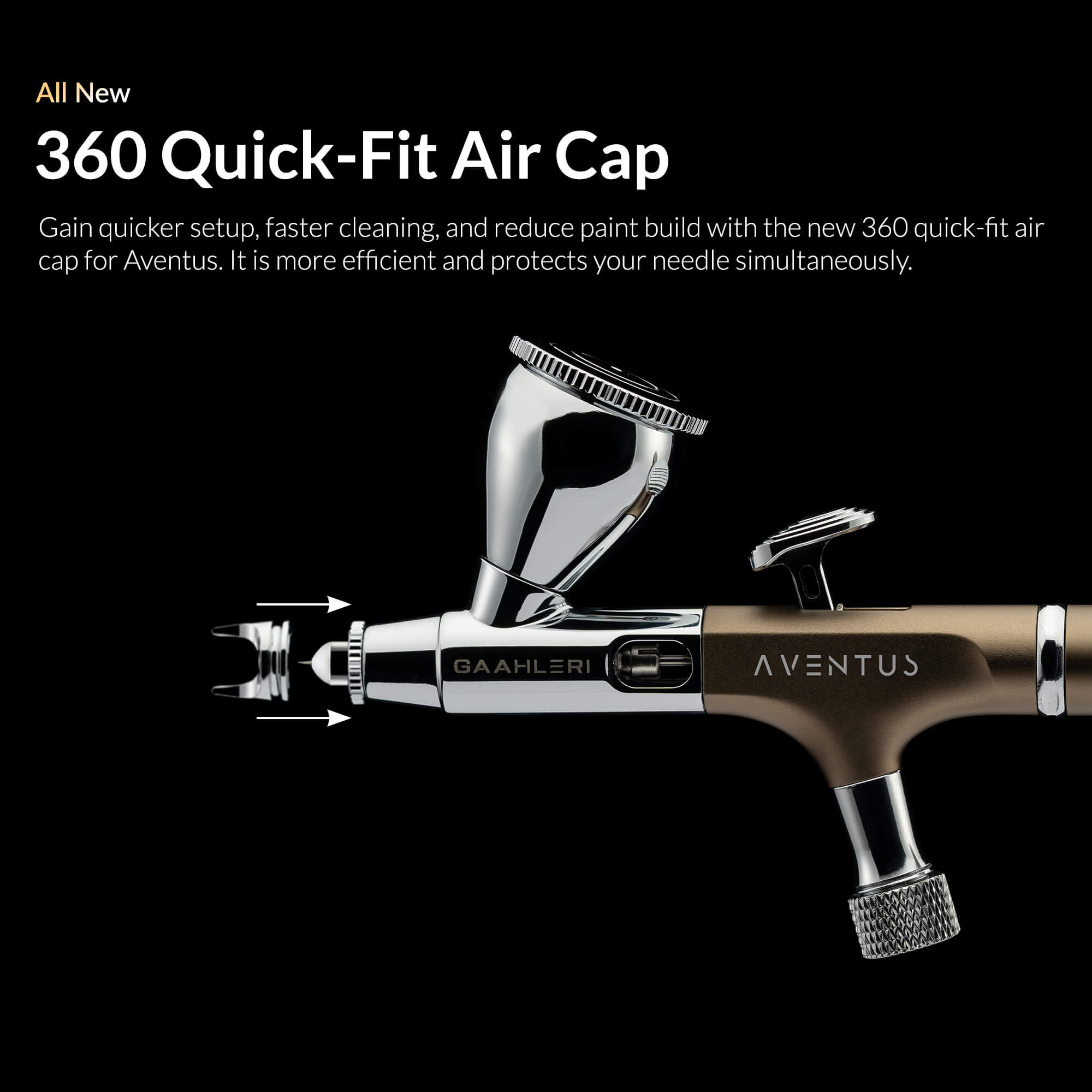 gaahleri aventus エアブラシ (口径0.2mm＆0.4mm) Aventus 0.2 & 0.4mm Airbrush Titan Mist | Gaahleri