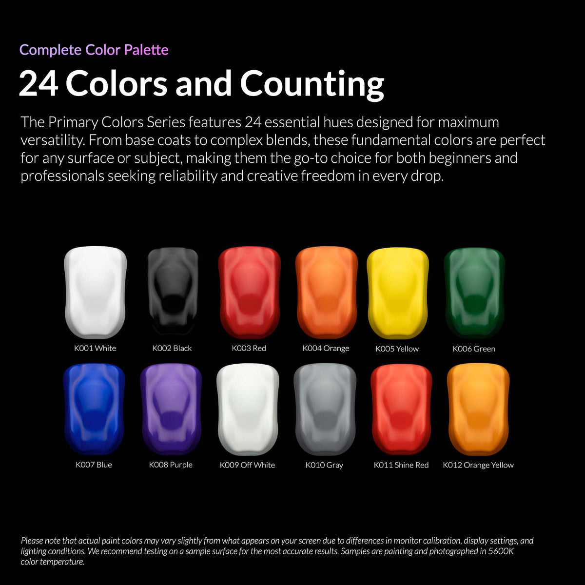 Kaleido Colorworks Water-Based Paint 12 Primary Colors Set – Gaahleri