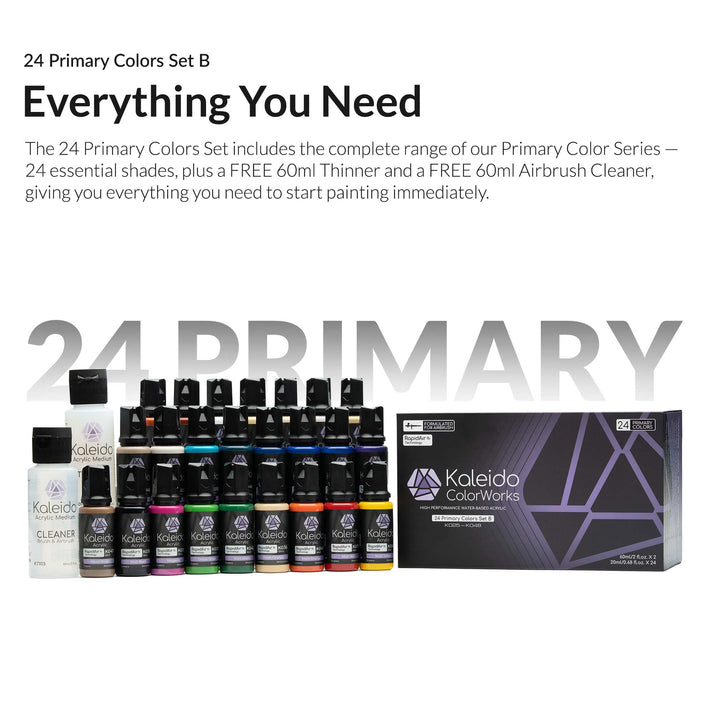 Kaleido Colorworks Water-Based Paint 24 Primary Colors Set B – Gaahleri