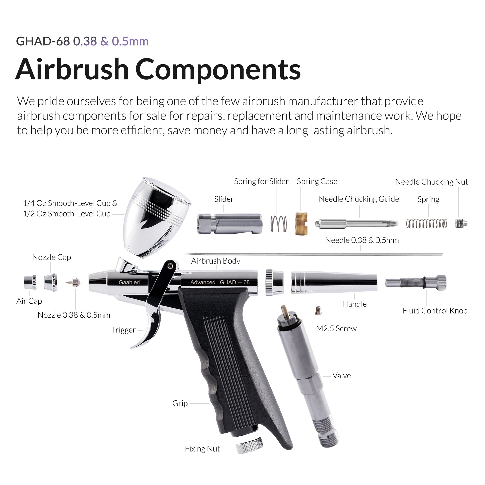 Gaahleri GHAD-68 Advanced Series Airbrush