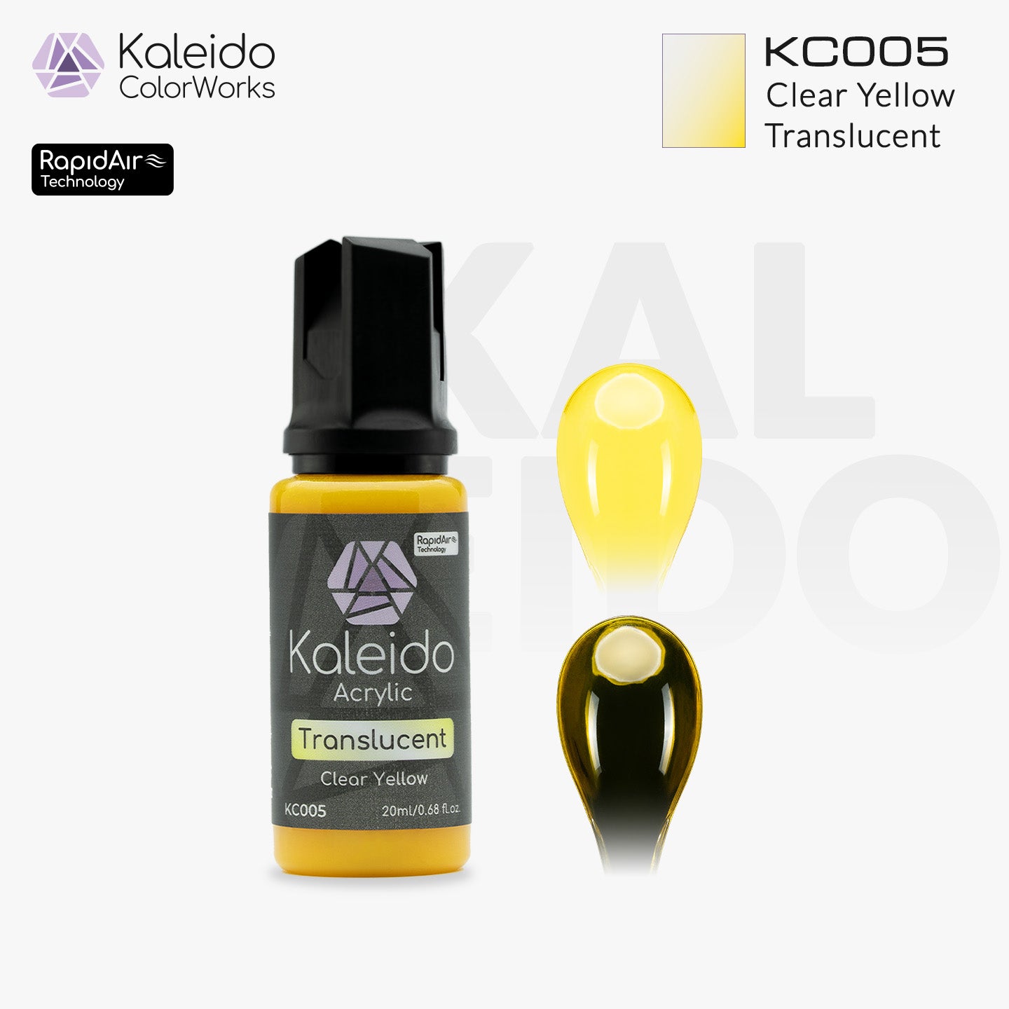 Kaleido Colorworks Water-Based Paint KC005 Translucent Yellow 20ml ...