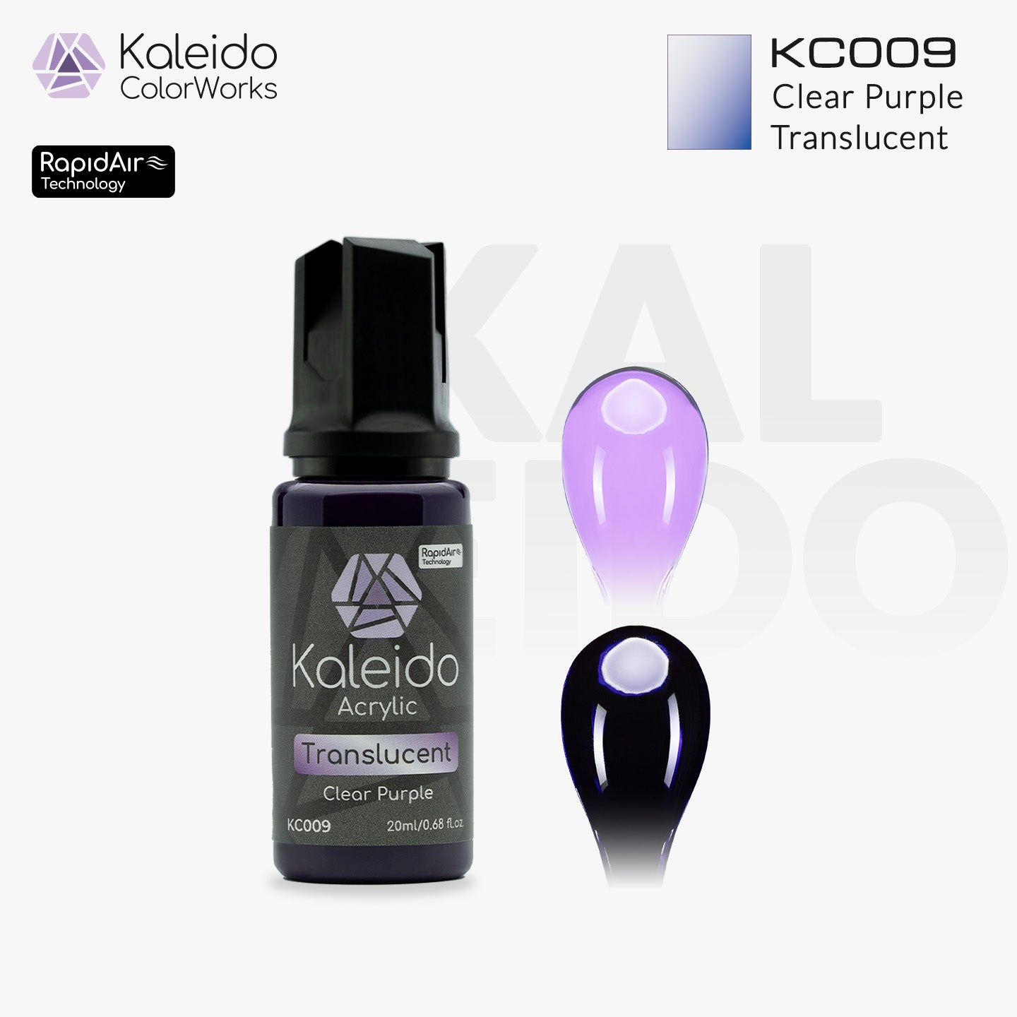 Kaleido Colorworks Water-Based Paint KC009 Translucent Purple 20ml ...