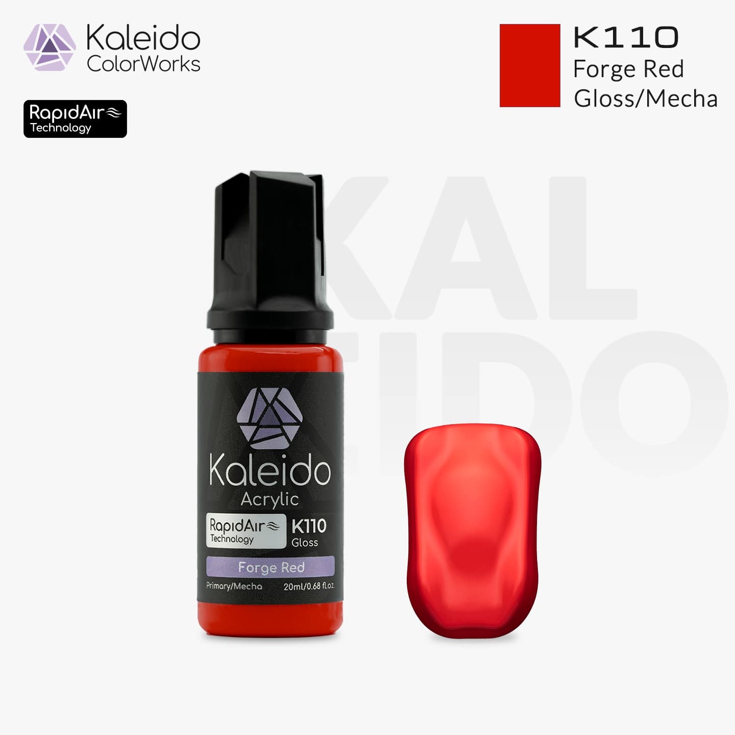Kaleido Colorworks Water-Based Paint K110 Forge Red 20ml – Gaahleri