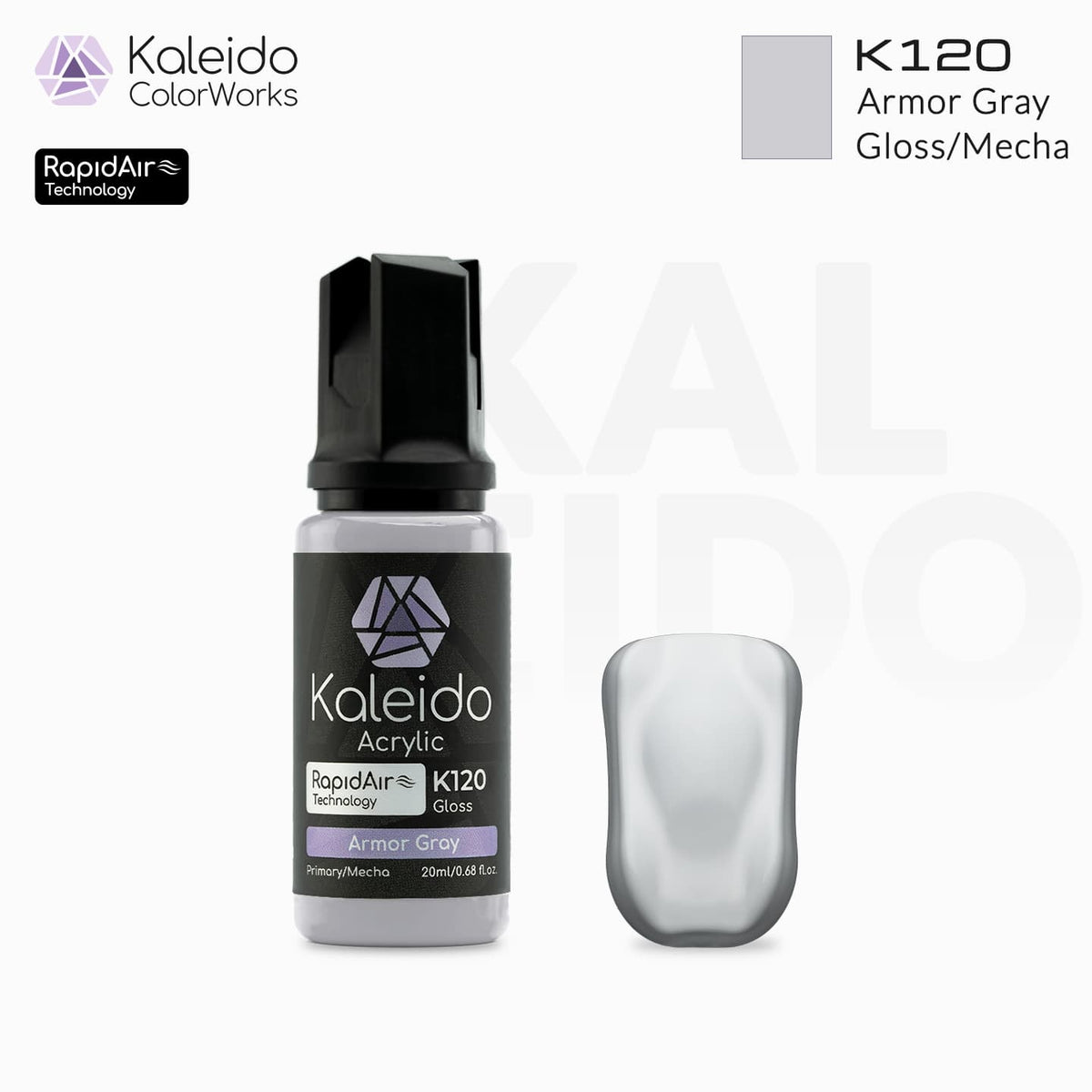 Kaleido Colorworks Water-Based Paint K120 Armor Gray 20ml – Gaahleri